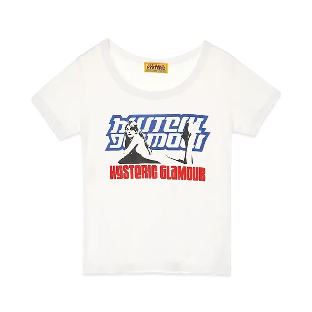 HYSTERIC GLAMOUR Women's Hysteric Box Baby Tee "White"
