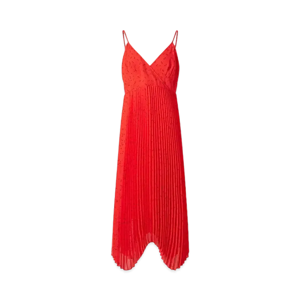 Uniqlo :C Pleated Camisole One Piece (Dots) "Red"