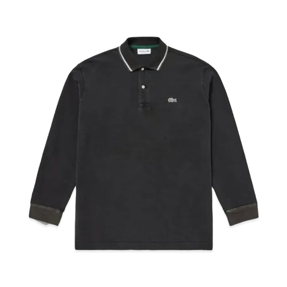LACOSTE Loose Fit Big Pique Ground Indigo Polo Shirt "Dark Grey"