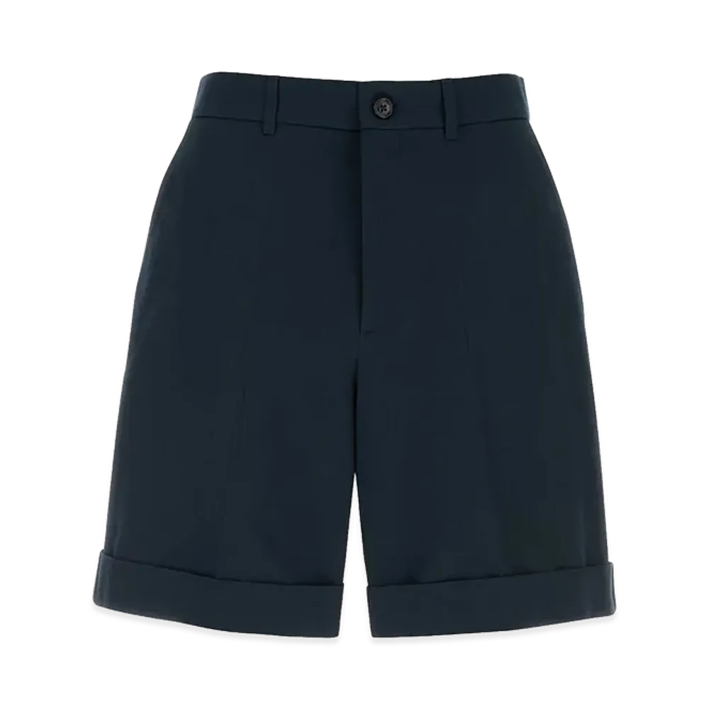 Valentino Cotton Bermuda Shorts "Navy Blue"
