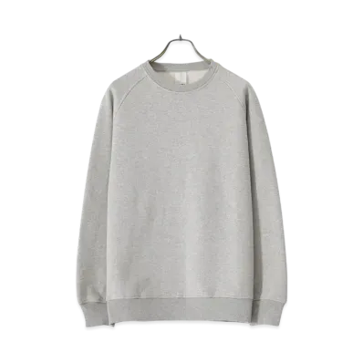 COMOLI Cotton Hanging Fleece Crew Neck "Heather Gray"