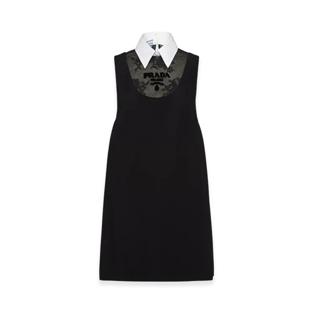 PRADA Women's Embroidered Cady Mini Dress "Black"