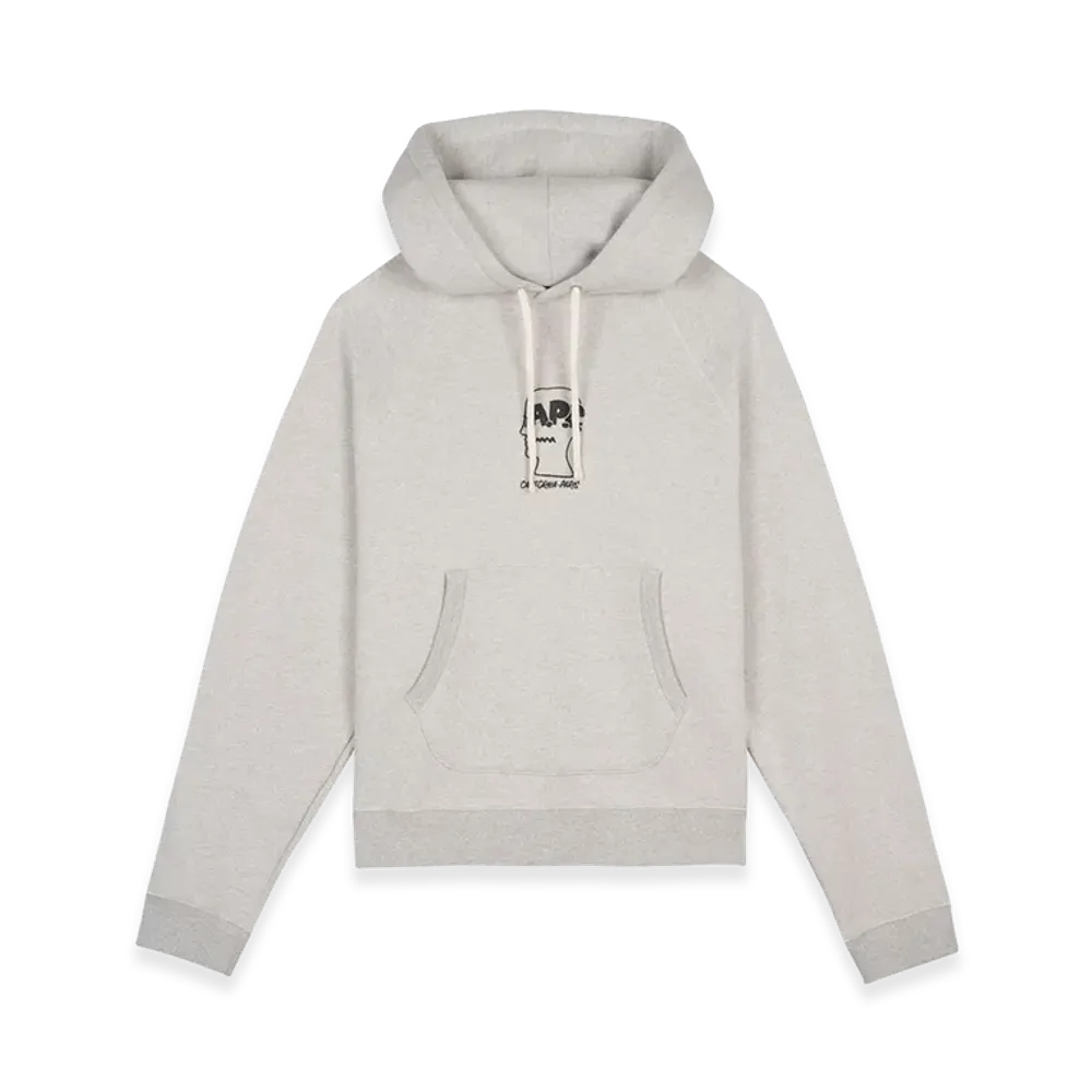 A.P.C. x Brain Dead Fleece Logo Head Raglan Hoodie "Oatmeal"