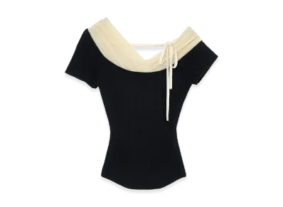 ANDMARY Women's Annie Tulle Offshoulder Tops "Black"