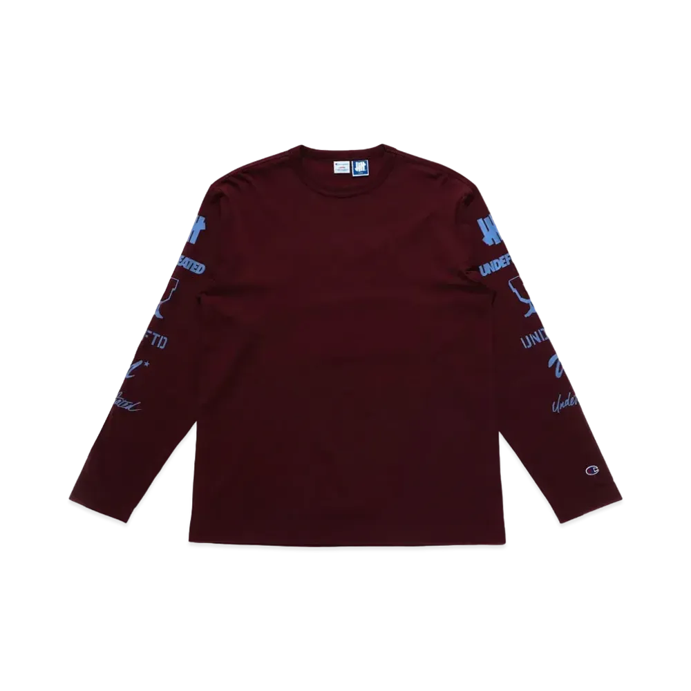 UNDEFEATED CHAMPION LOGO ARCHIVES L/S TEE - C8-T408 "Burgundy"