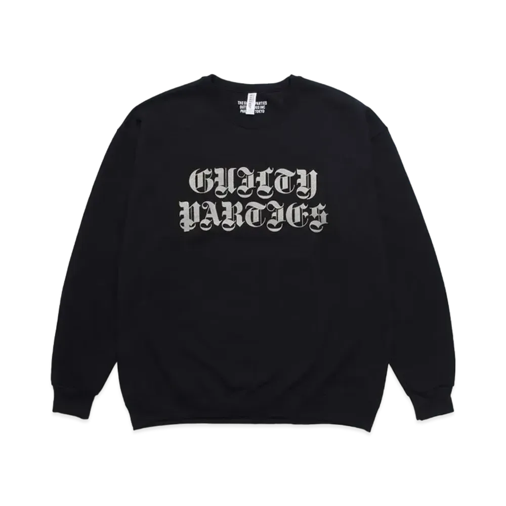 WACKO MARIA SWEAT SHIRT (EXCLUSIVE ITEM) "Black/Silver"