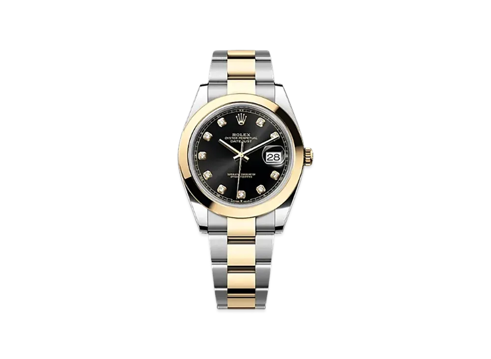 ROLEX Lady-Datejust Oystersteel & White Gold Diamonds "Black"