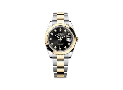 ROLEX Lady-Datejust Oystersteel & White Gold Diamonds "Black"