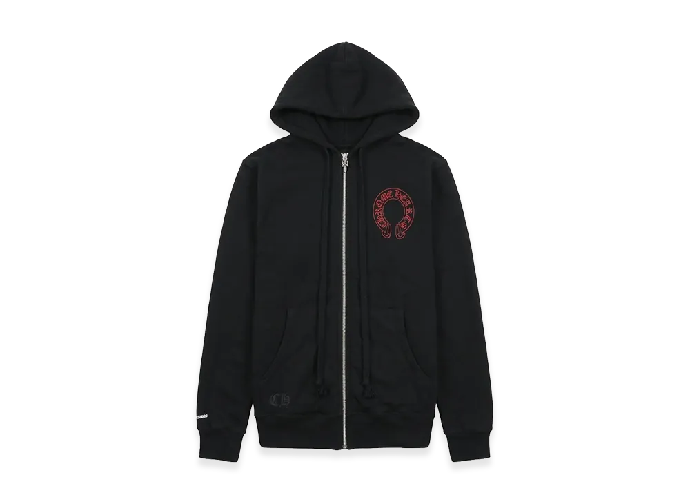 Chrome Hearts Horseshoe Cemetery Cross Zip Up Hoodie "Red"
