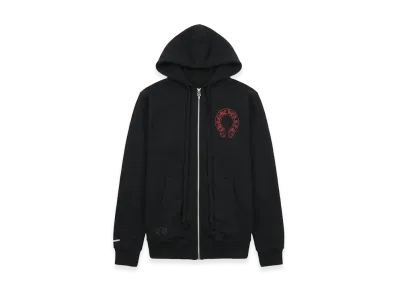 Chrome Hearts Horseshoe Cemetery Cross Zip Up Hoodie "Red"