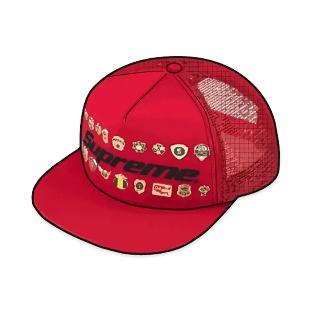 Supreme Pins Mesh Back 5-Panel "Red"