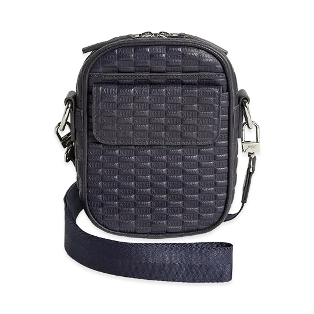 Kith Monogram Tumbled Leather Passenger K15 Bag "Ink"