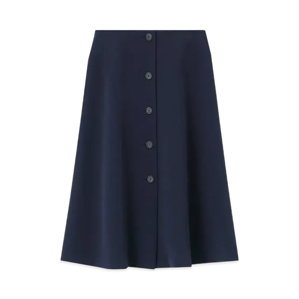 Paul Smith Women's Signature Stripe Piping Jersey Skirt "Navy"