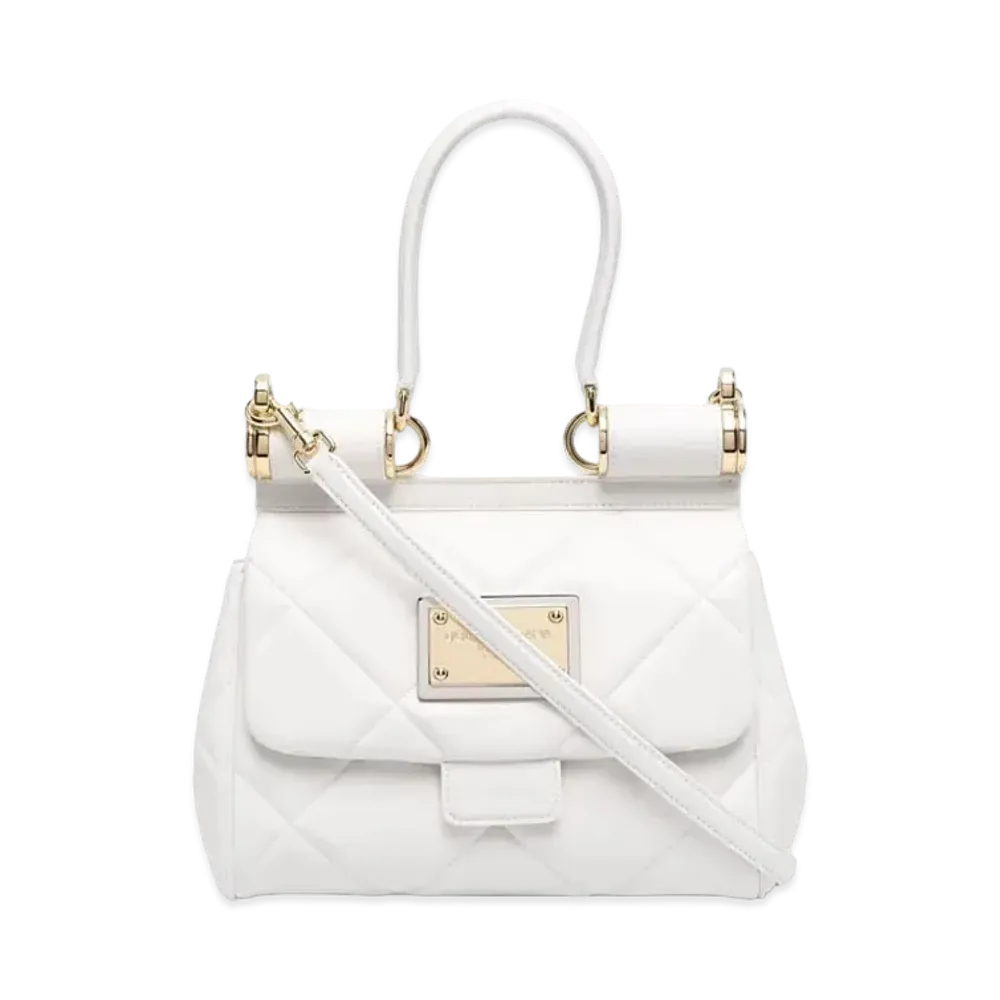 Dolce&Gabbana Nine Tissy Bag Medium Matrasse Aria Calfskin "White"
