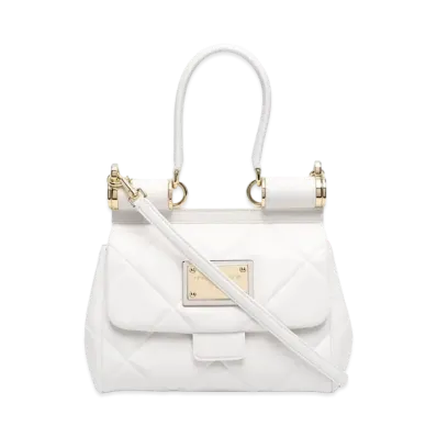 Dolce&Gabbana Nine Tissy Bag Medium Matrasse Aria Calfskin "White"