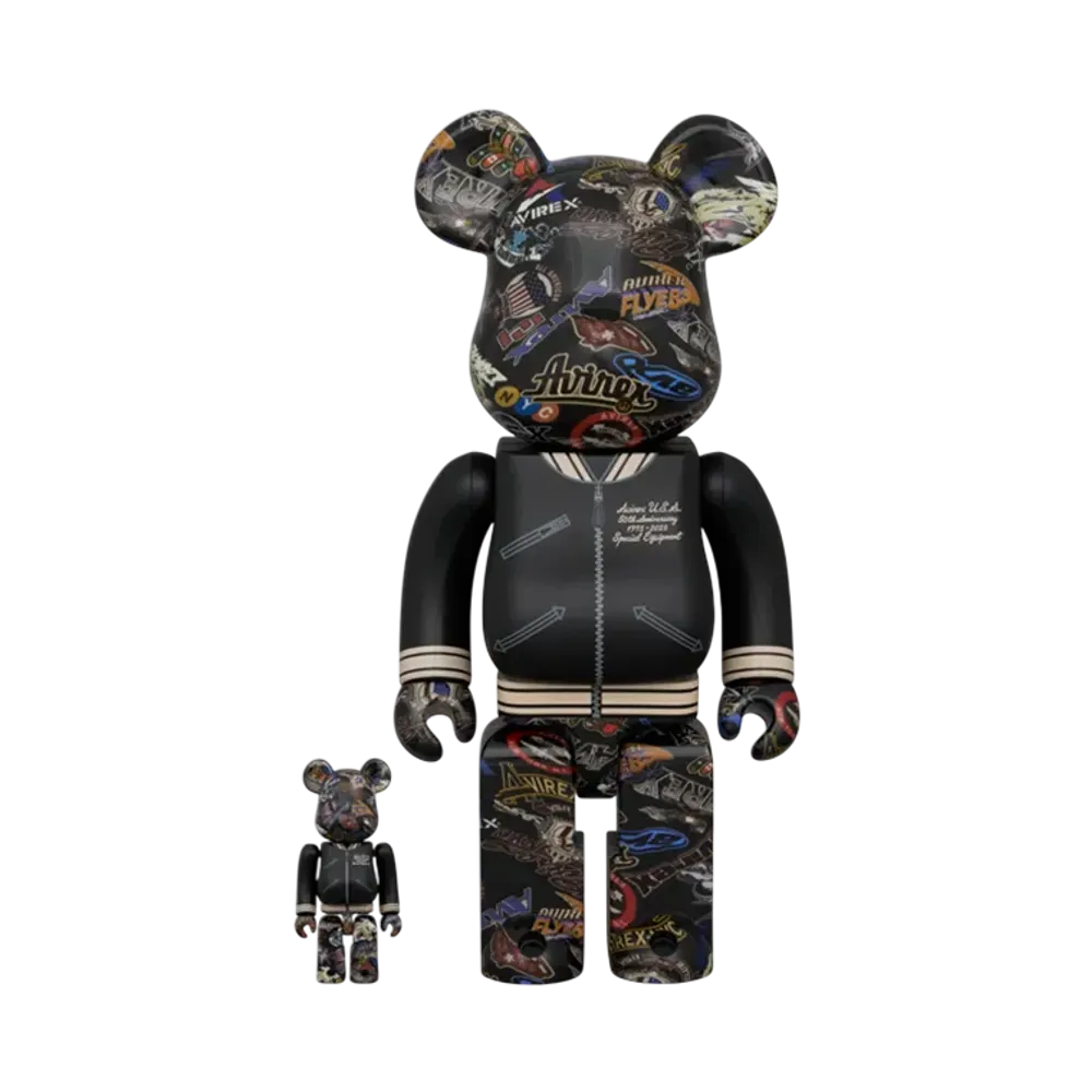 MEDICOM TOY "BEARBRICK" Avirex 50Th Varsity 100% & 400%