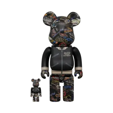 MEDICOM TOY "BEARBRICK" Avirex 50Th Varsity 100% & 400%