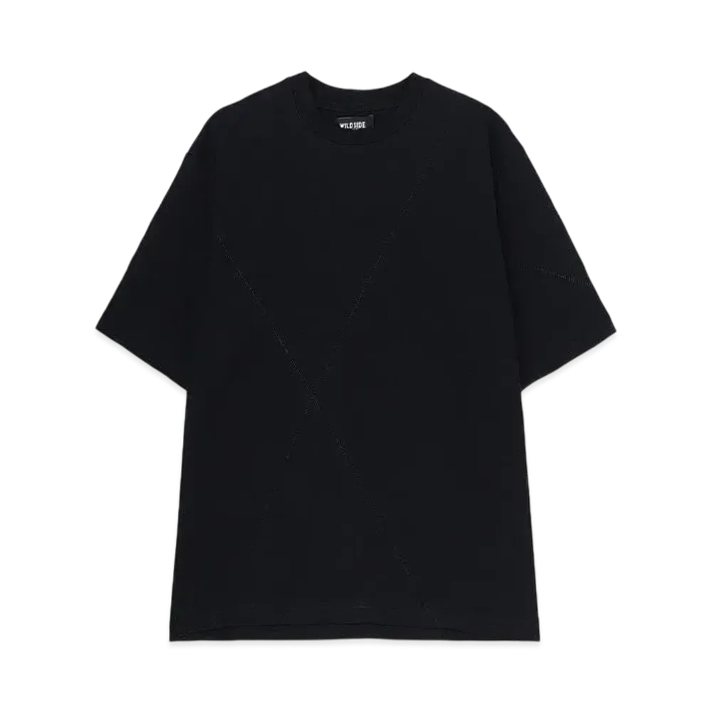 WILDSIDE Yohji Yamamoto x MINEDENIM Frankenstein Crewneck T-Shirts "Black"