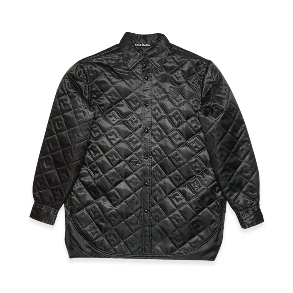 Acne Studio Embroidered Face Patch Quilted Jacket "Black"