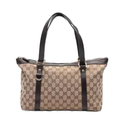 GUCCI GG Canvas Abbey Tote Bag "Brown"