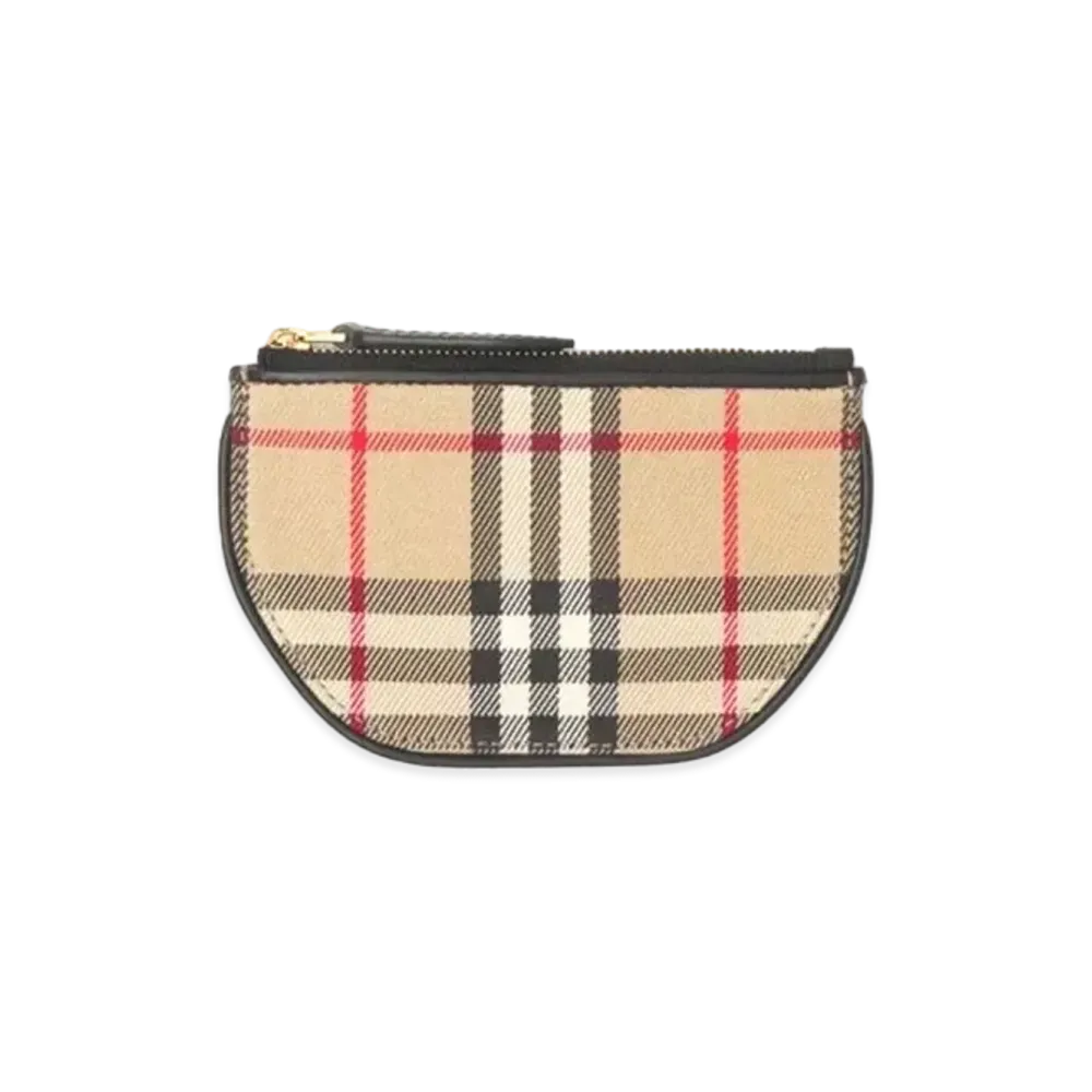 Burberry Vintage Check Cotton Olympia Coin Case "Archive Beige"