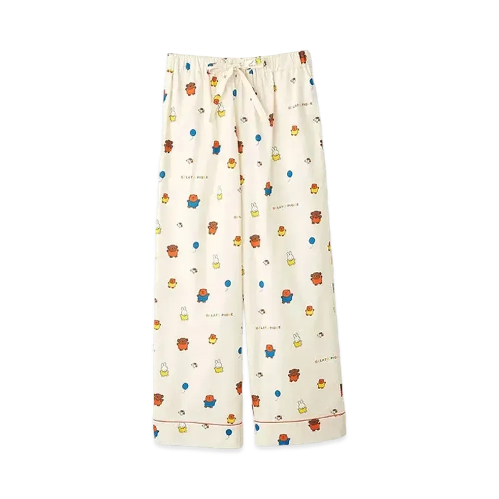 GELATO PIQUE x Dick Bruna All-Over Print Neru Long Pants "Cream"
