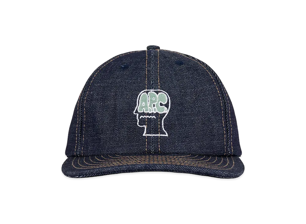 A.P.C. x Brain Dead Denim 6 Panel Hat "Indigo"