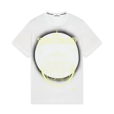 Stone Island 2NS96 30/1 Cotton Jersey Solar Eclipse Two Print Garment Dyed T-Shirt - 22SS "White"