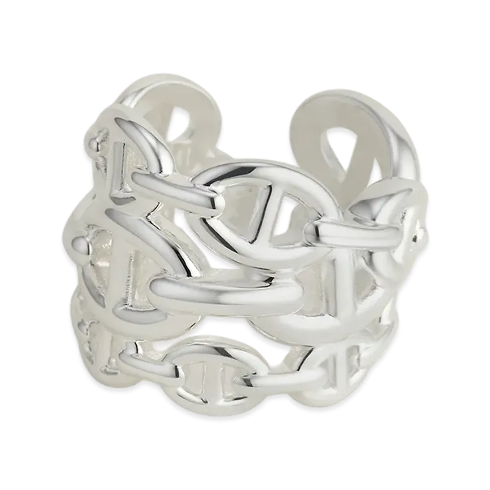 Hermes Chaine D'ancre Enchainee Ring GM Large Model "Silver"