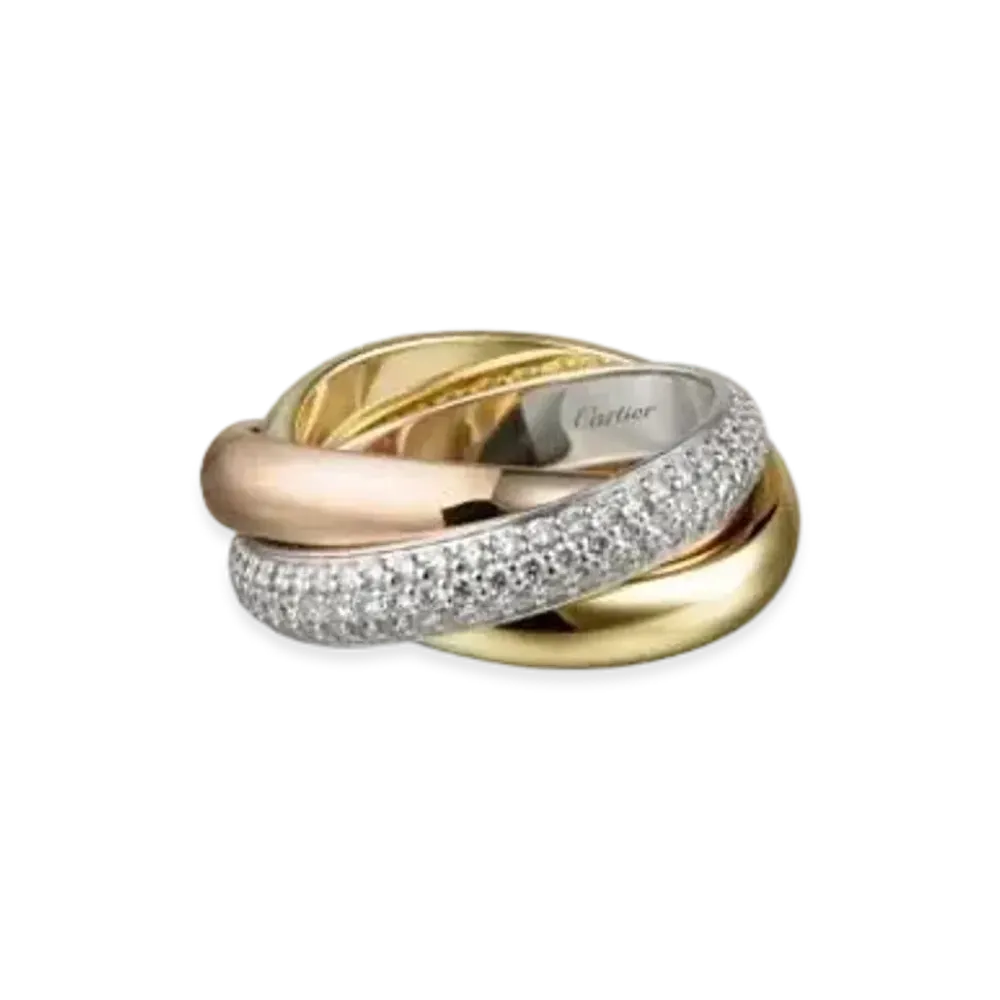 Cartier Trinity Ring Classic "White Gold/Yellow Gold/Pink Gold/"Diamond"