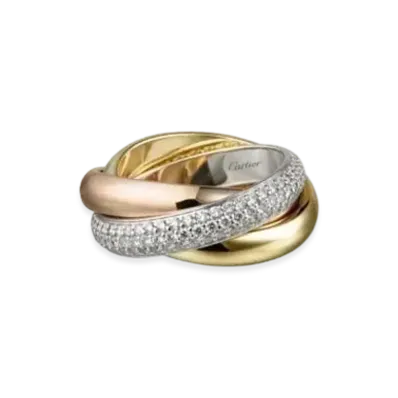 Cartier Trinity Ring Classic "White Gold/Yellow Gold/Pink Gold/"Diamond"