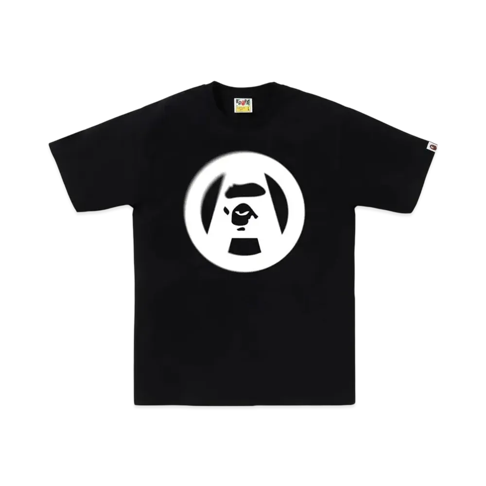A BATHING APE Stencil Circle Ape Face Tee "Black"