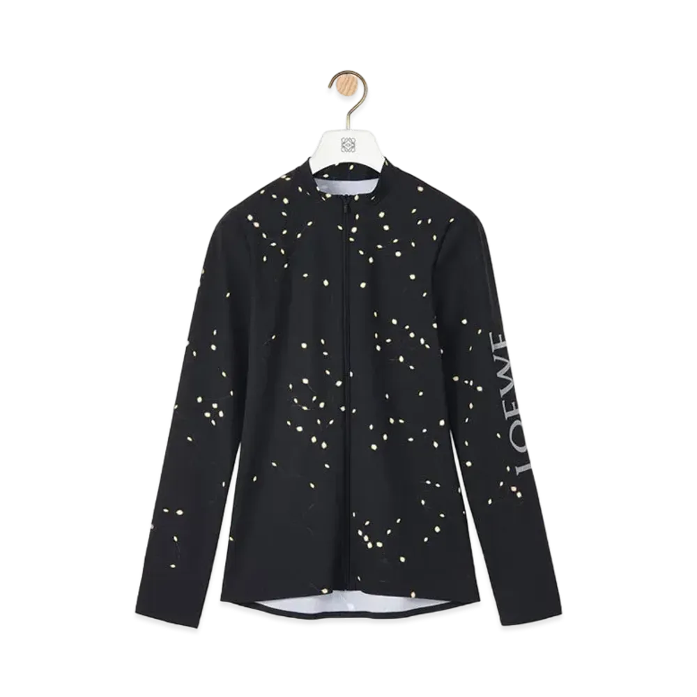 LOEWE LED Print Long Sleeve Top In Polyamide "Black/Yellow"