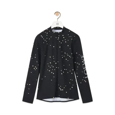LOEWE LED Print Long Sleeve Top In Polyamide "Black/Yellow"