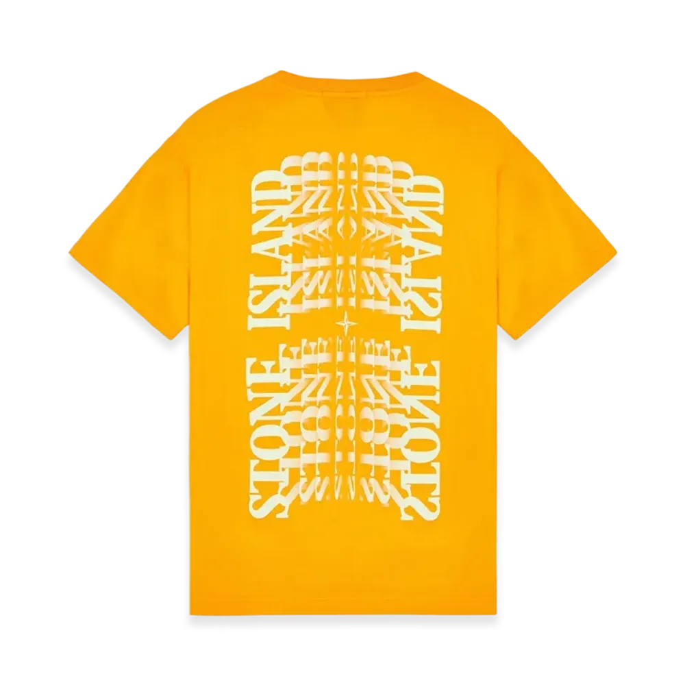 Stone Island 2NS86 60/2 Cotton Jersey Garment Dyed Lettering One Print T-Shirt - 23SS "Orange"