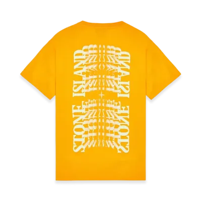 Stone Island 2NS86 60/2 Cotton Jersey Garment Dyed Lettering One Print T-Shirt - 23SS "Orange"