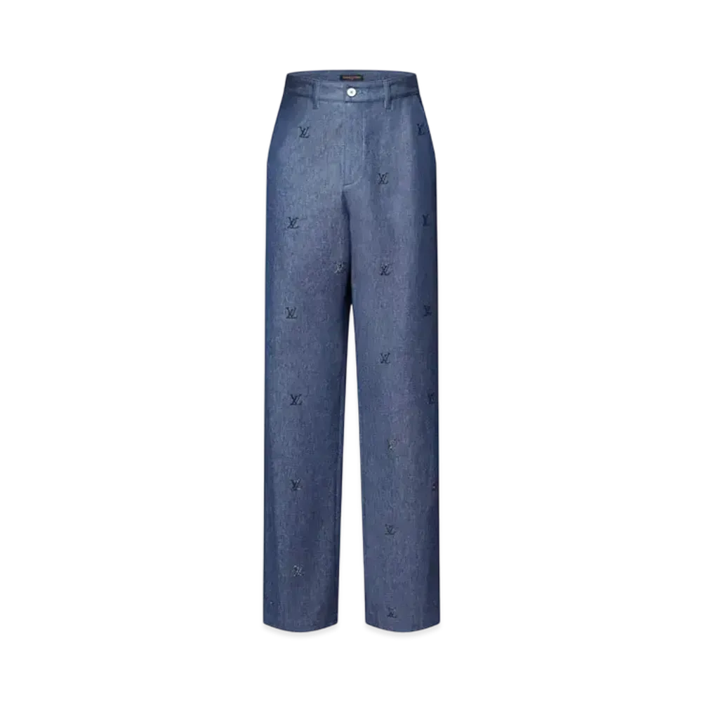 Louis Vuitton LV Blason Embellished Denim Pants "Indigo"