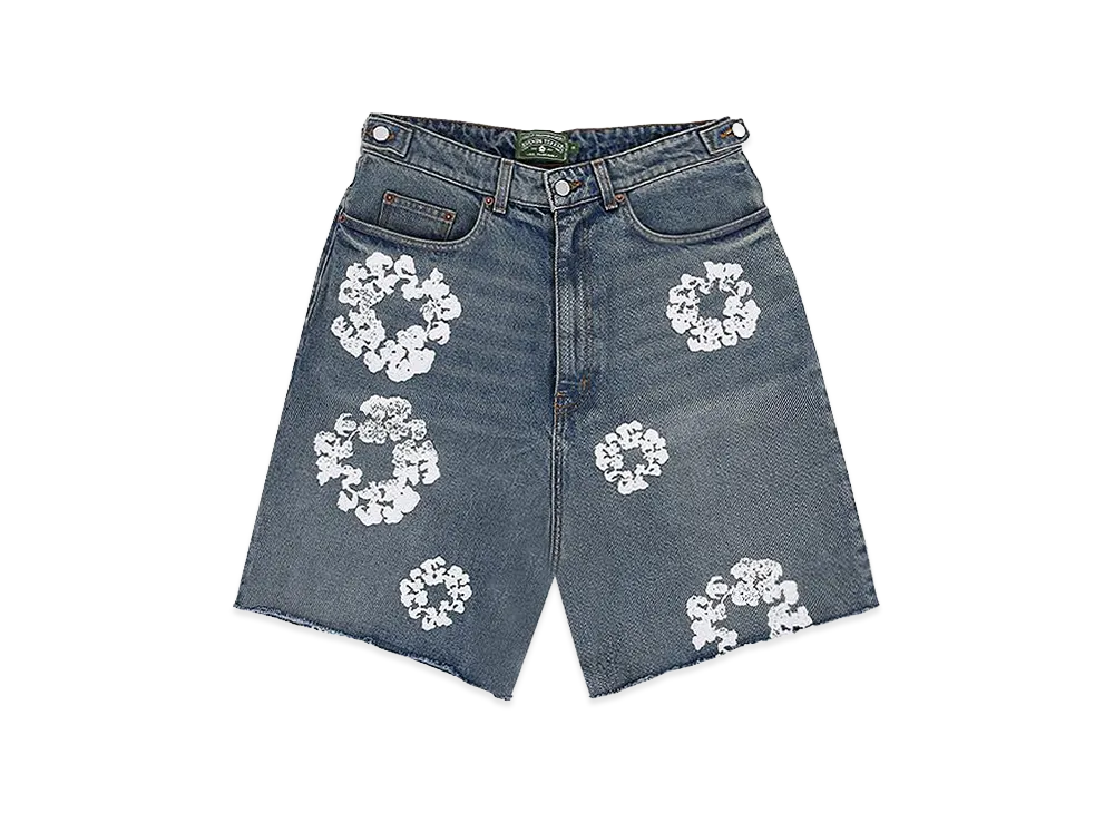 DENIM TEARS Cotton Wreath Denim Shorts "Indigo"