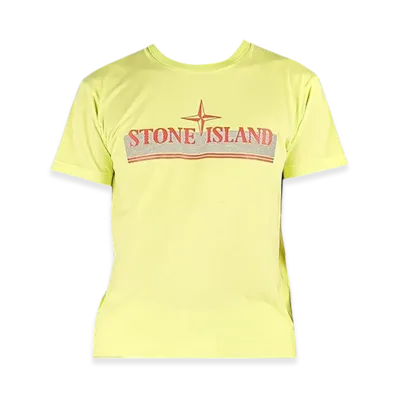 Stone Island 2NS92 30/1 Cotton Jersey Tricromia One Print Garment Dyed T-Shirt- 22SS "Lemon"
