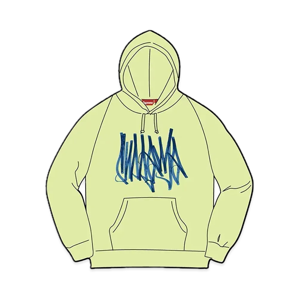 Supreme Tag Hooded Sweatshirt "Pale Lime"