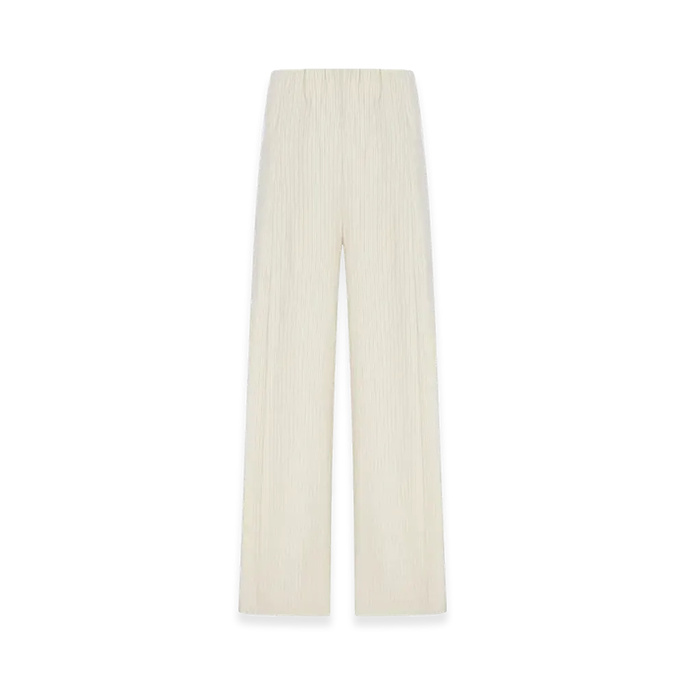 DRIES VAN NOTEN Women's Wide-Leg Cotton Trousers with Striped Pattern "White"