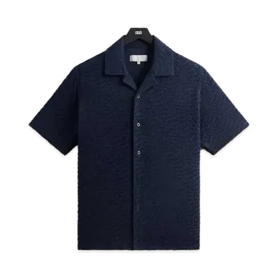 Kith Wavy Monogram Towel Terry Thompson Shirt "Nocturnal"