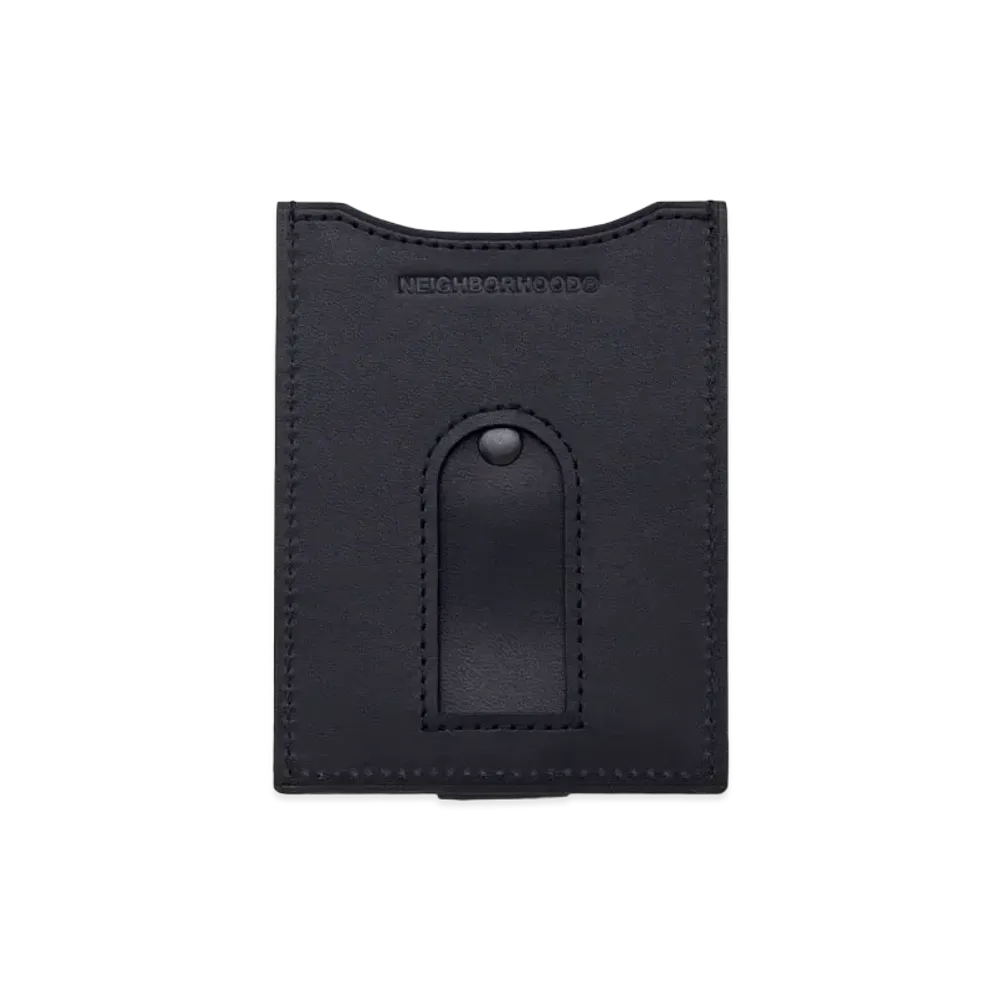 NEIGHBORHOOD PORTER . Leather Money Clip . CL "Black"