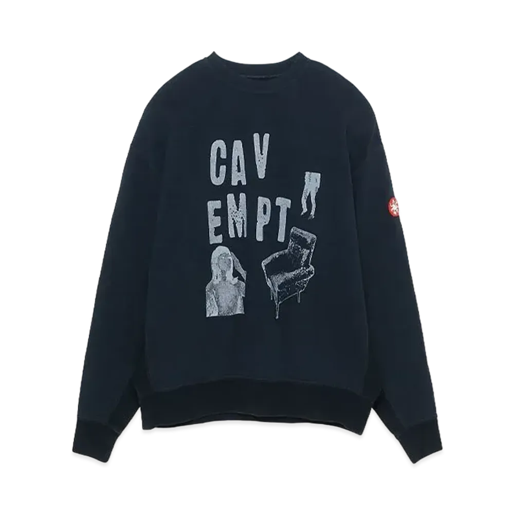 Cav Empt (C.E) OVERDYE CHAIR CREW NECK "Black"