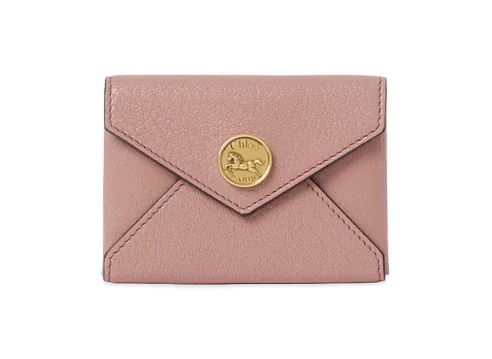 Chloe Women's Grain Leather Envelope Card Holder "Nougat"