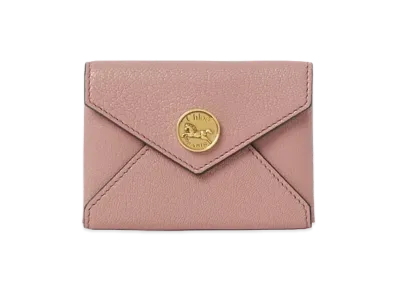 Chloe Women's Grain Leather Envelope Card Holder "Nougat"