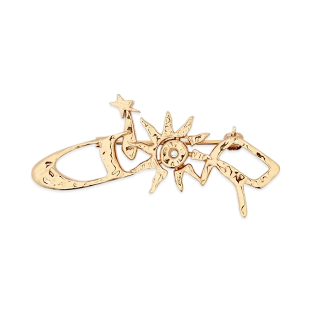 Dior x Lewis Hamilton Brooch in Brass & Crystal "Gold"