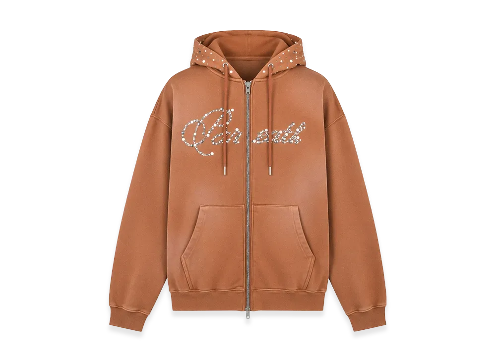 BREATH Rhinestone Zip Hoodie "Brown"