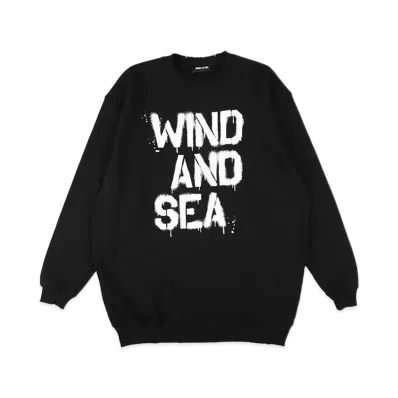 WIND AND SEA Spray Logo Crewneck Sweatshirt "Black"
