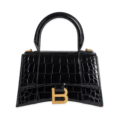 BALENCIAGA Women's Hourglass Handbag XS "Black"